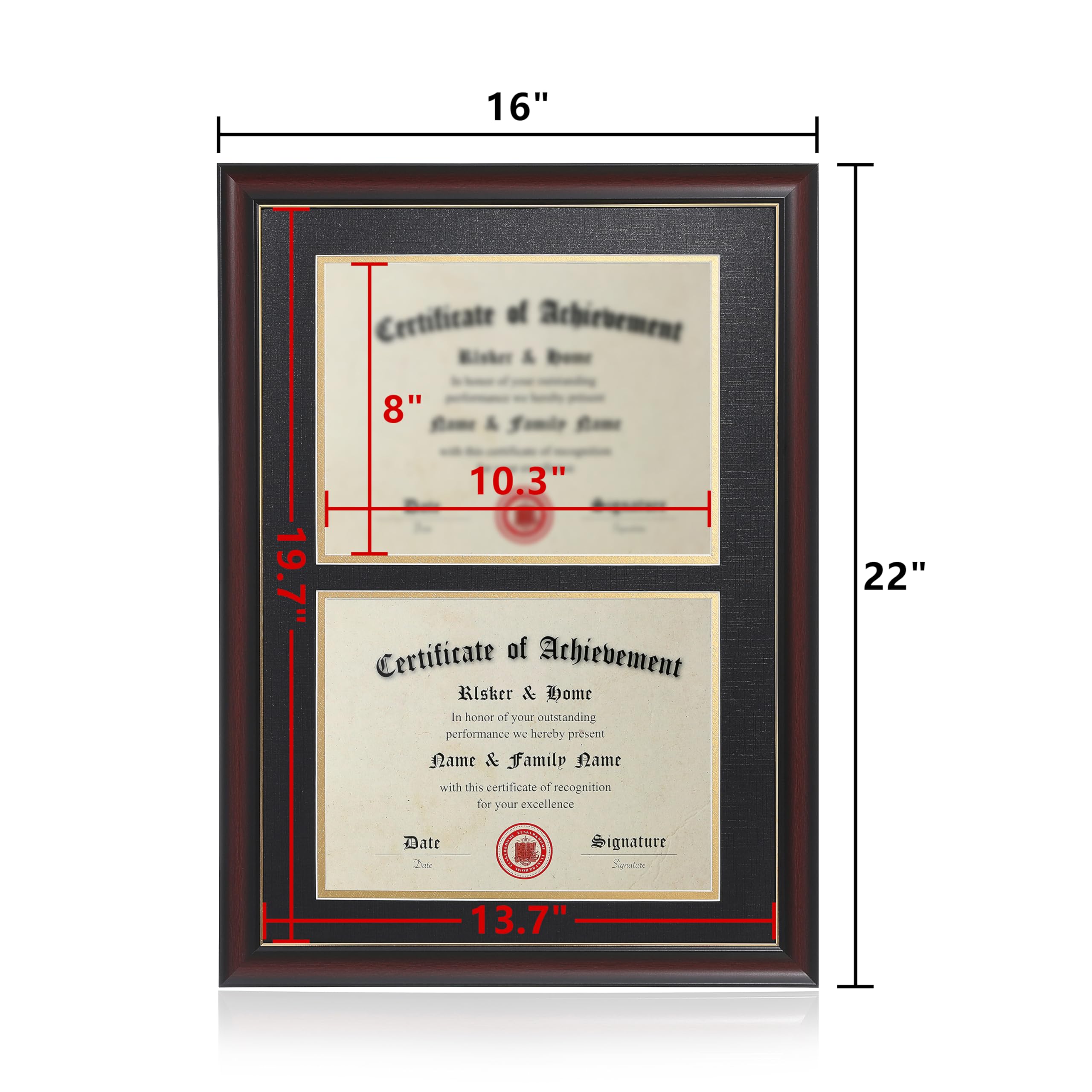 ELSKER&HOME two diplomas displayed with mat option for presentation