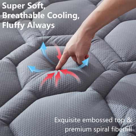 Elven Home deep-pocket 21-inch fit keeps the pad snug on deep mattresses.