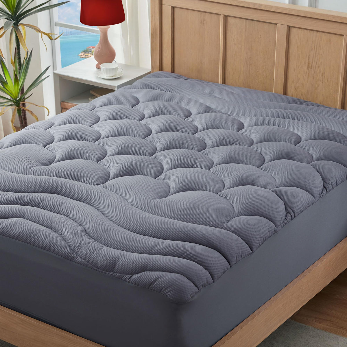 Elven Home King Mattress Pad overview shows plush comfort and universal fit.