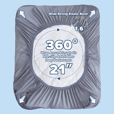 Elven Home Queen Mattress Pad Deep Pocket Fit secures the pad evenly for depth compatibility.