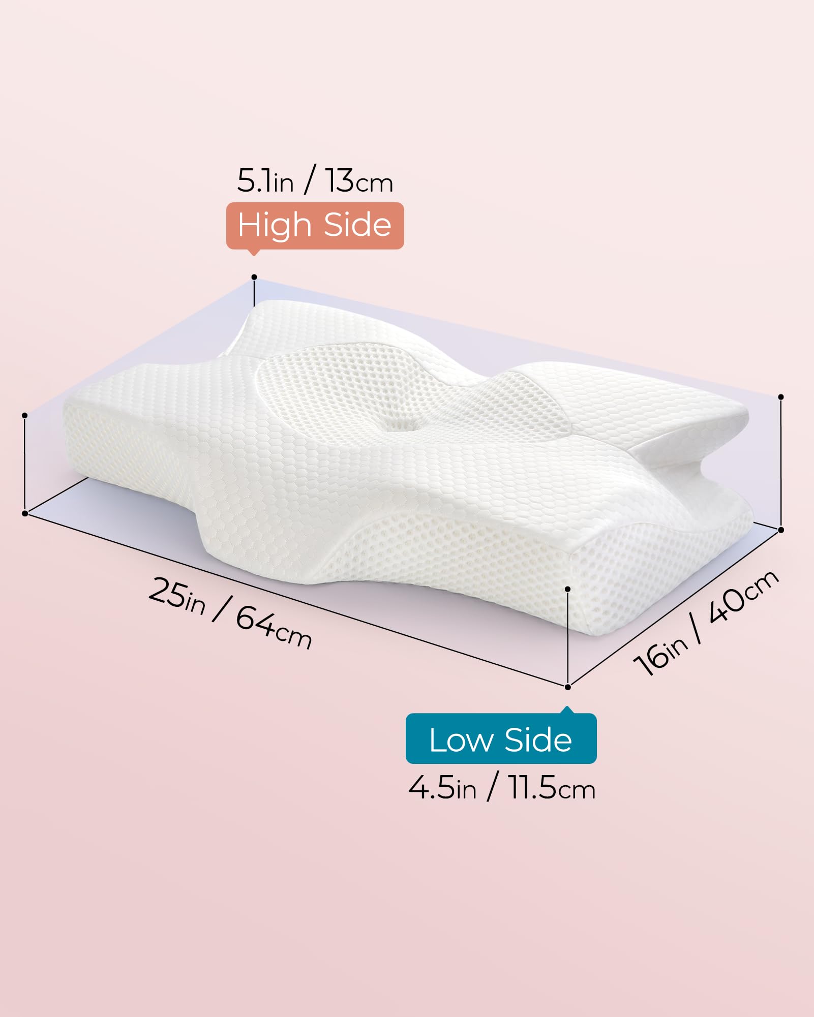Elviros pillow features a breathable fabric ideal for refreshing sleep.