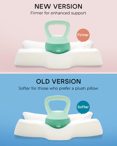 Elviros cervical memory foam pillow higher side provides extra neck support.