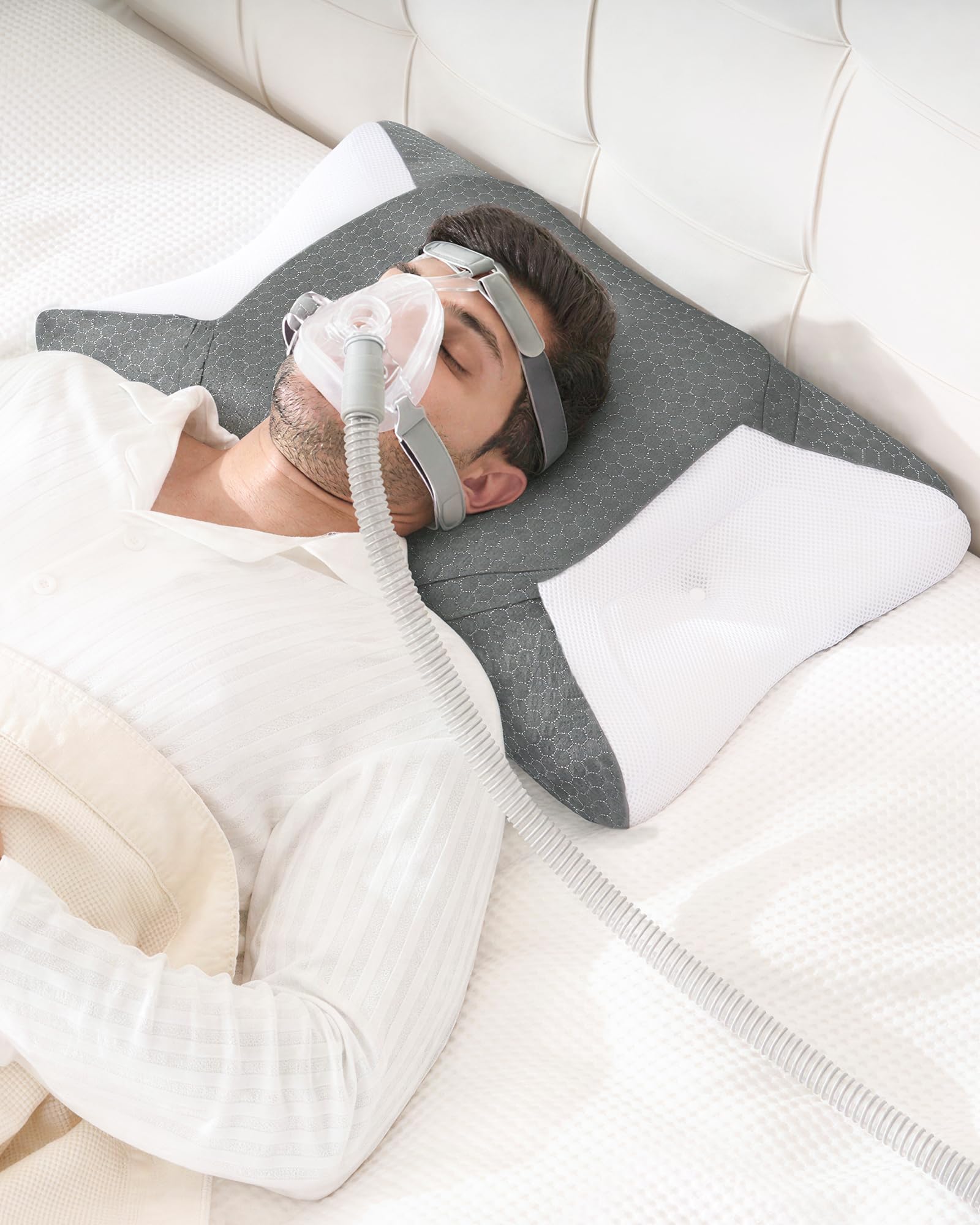 Elviros CPAP pillow dimensions 25.59 x 15.74 inches suit side sleepers.