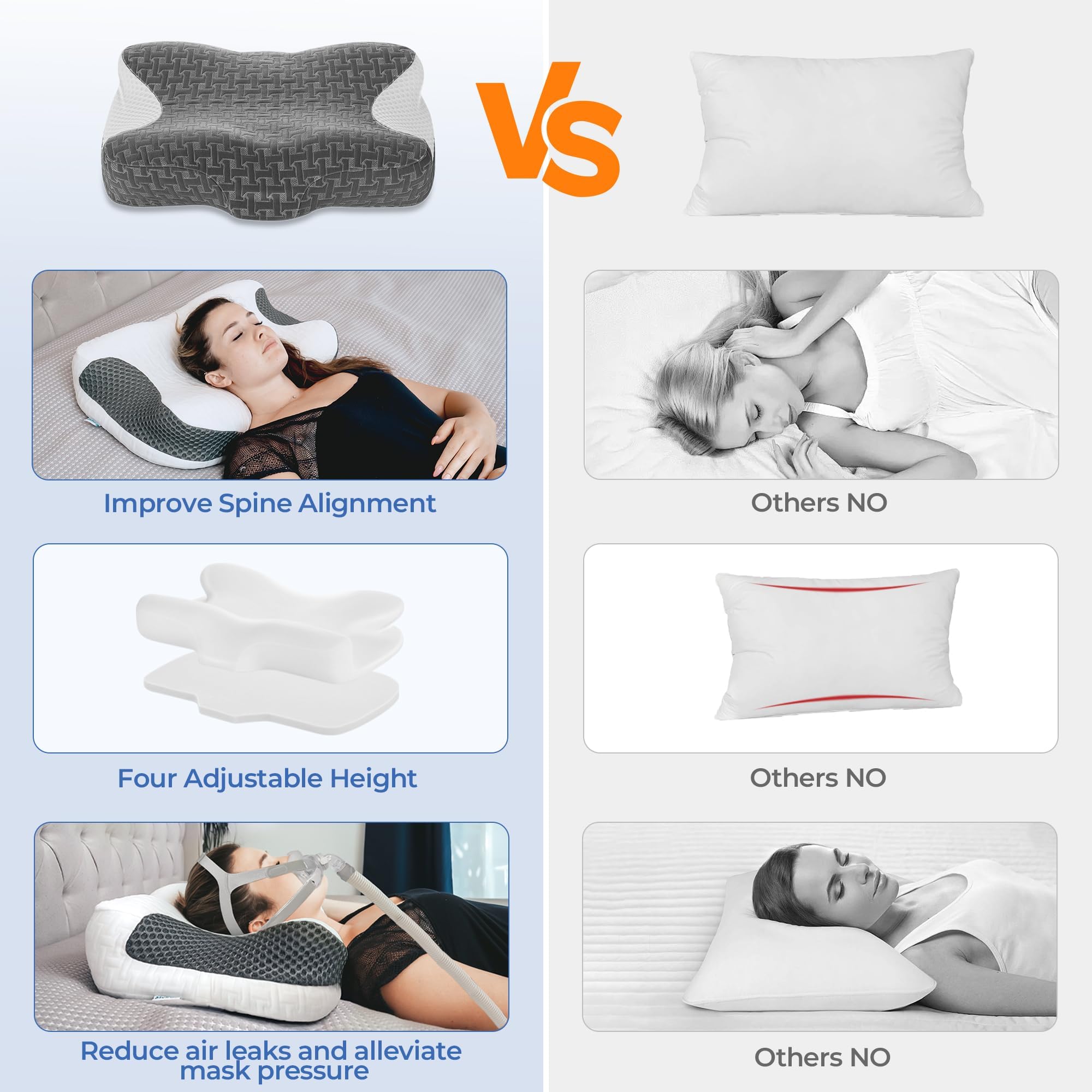 Upgraded white memory foam inserts with fewer impurities