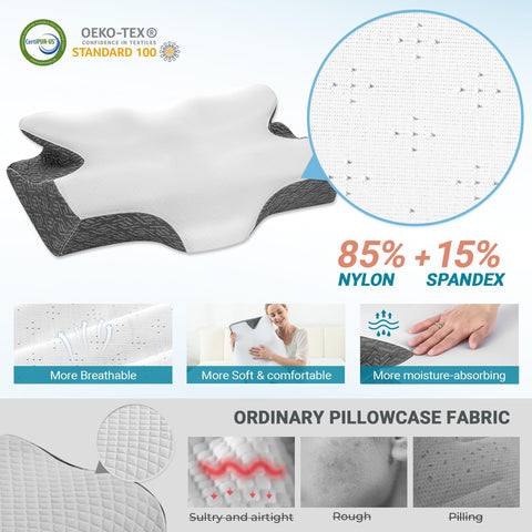 Elviros ergonomic neck support highlights curved head cradle.