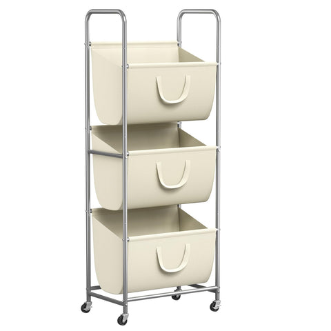 ELYKEN 120L vertical hamper front view showing space-saving design for small spaces.