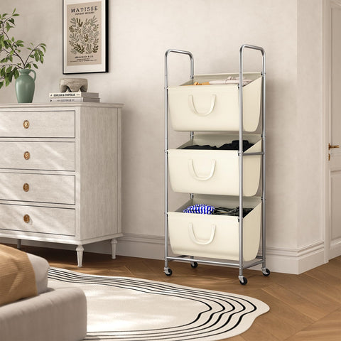 ELYKEN three-bag sorter with removable bags for easy pre-sorting of colors and fabrics.