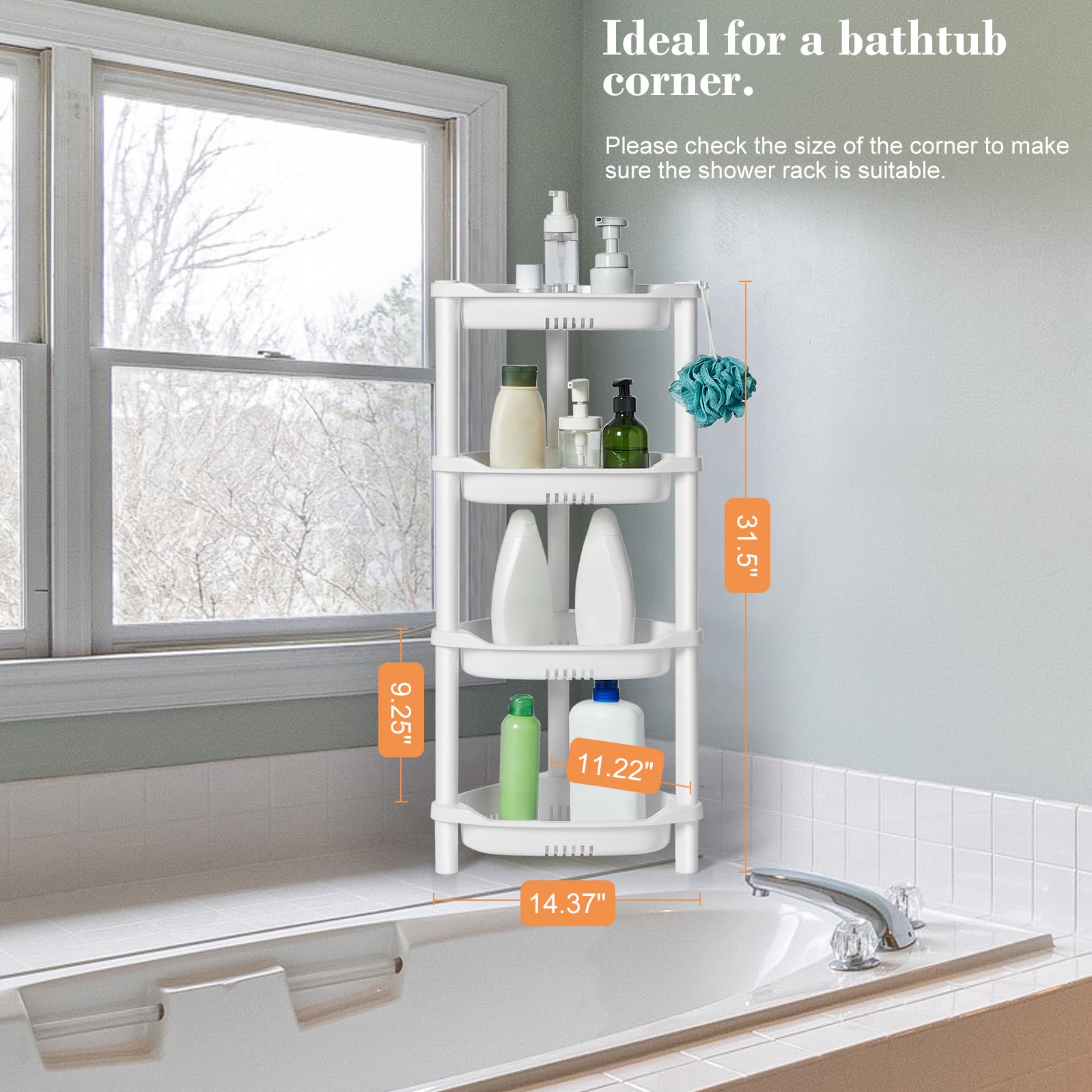 ELYKEN bathroom organization solution for shower gel, shampoo, and more