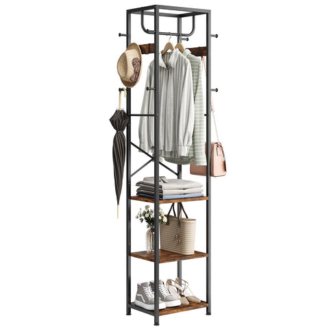 ELYKEN coat rack assembly showing sturdy frame for compact entryways