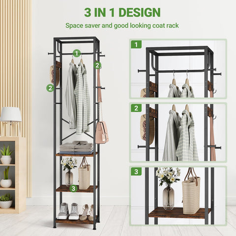 ELYKEN easy-assembly coat rack with quick setup