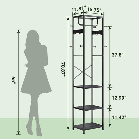 ELYKEN metal-frame coat rack highlighting durable construction for daily use.