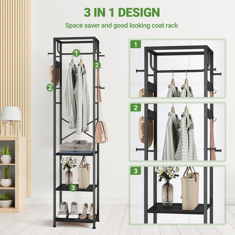 ELYKEN quick-assembly coat rack gets you organized in minutes.
