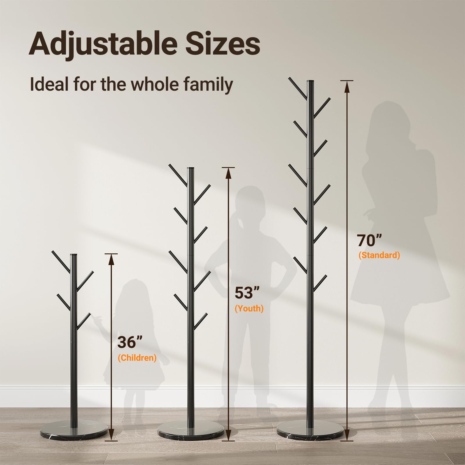 ELYKEN coat rack with ten hooks keeps coats and accessories organized and within reach.