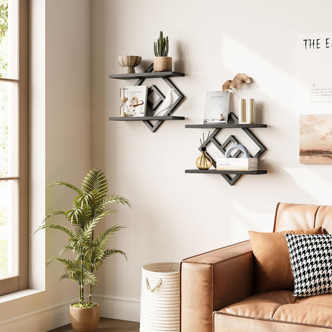 ELYKEN living room shelves add a modern touch to any wall