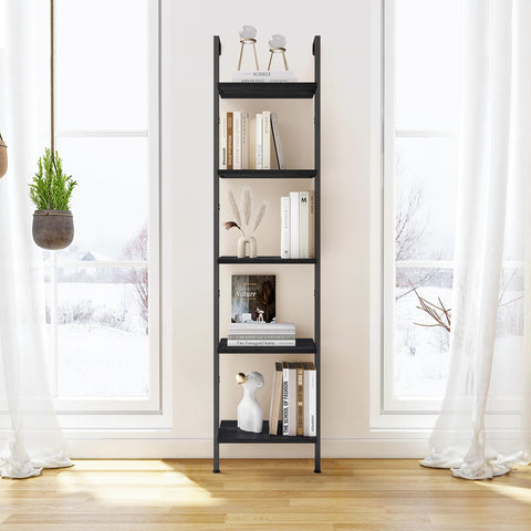 ELYKEN Ladder Shelf adjustable feet help level on uneven floors.