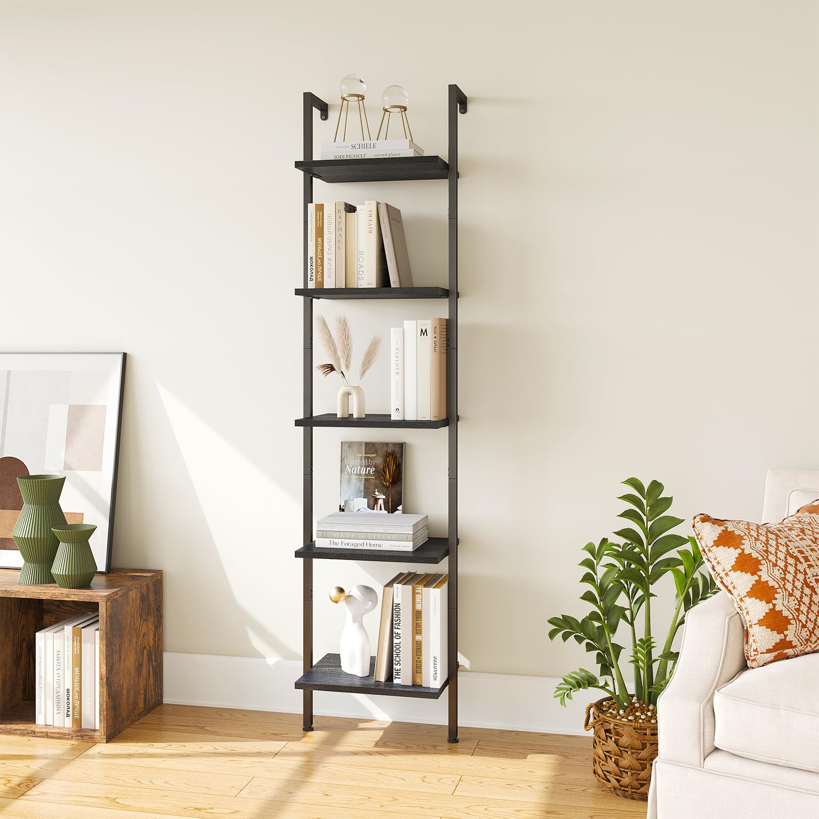 ELYKEN Ladder Shelf assembly instructions show simple setup for quick use.