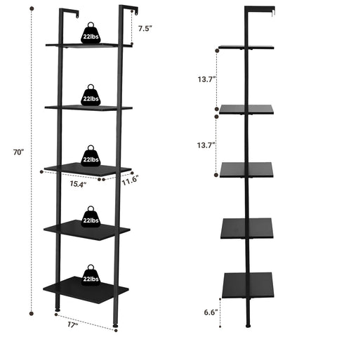 ELYKEN Ladder Shelf wall attachment demonstrates stable mounting option for everyday items.