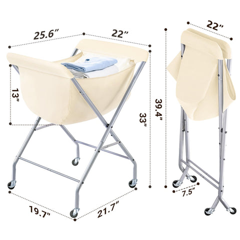 ELYKEN laundry cart metal frame detail showing durable construction.