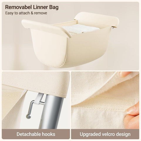 ELYKEN laundry cart side pocket for clips and small items.