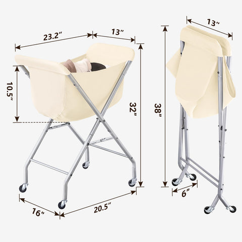 ELYKEN laundry cart Velcro-secure bag prevents detachment during use.