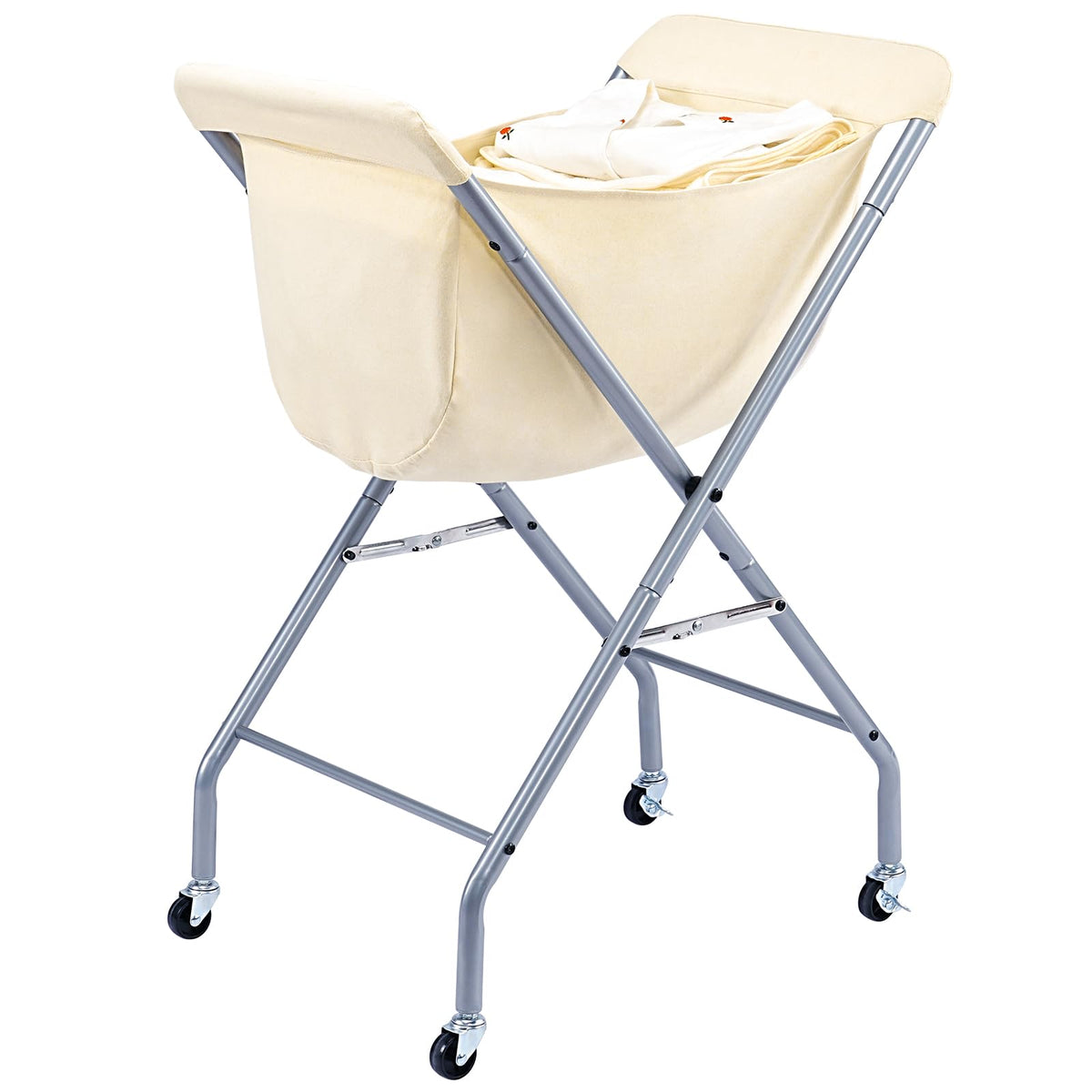 ELYKEN laundry cart wheels enable smooth transport across floors.