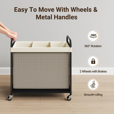 ELYKEN 4-caster mobility with locking brakes for stable placement.
