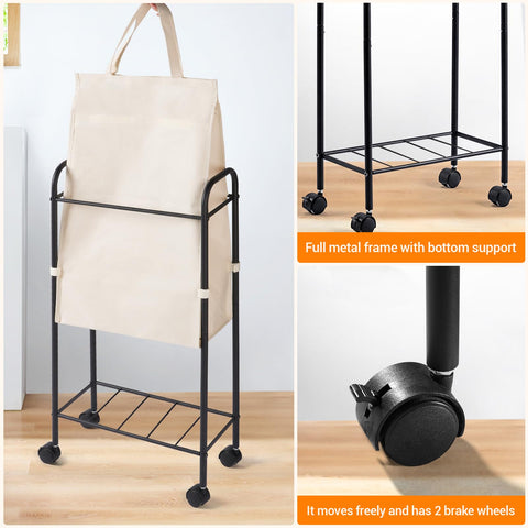 ELYKEN sturdy metal frame with bottom support prevents tipping.