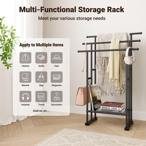 ELYKEN outdoor towel rack in matte black complements modern spaces
