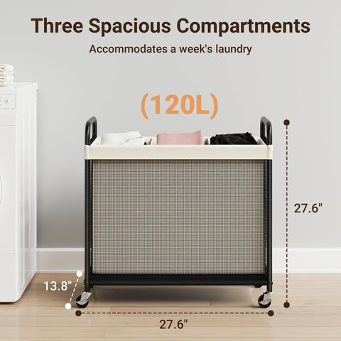 ELYKEN removable liner bag feature, easy transfer to laundry room and machine wash.
