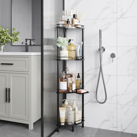 ELYKEN rustproof stainless steel construction endures humidity for long-lasting bathroom organization.