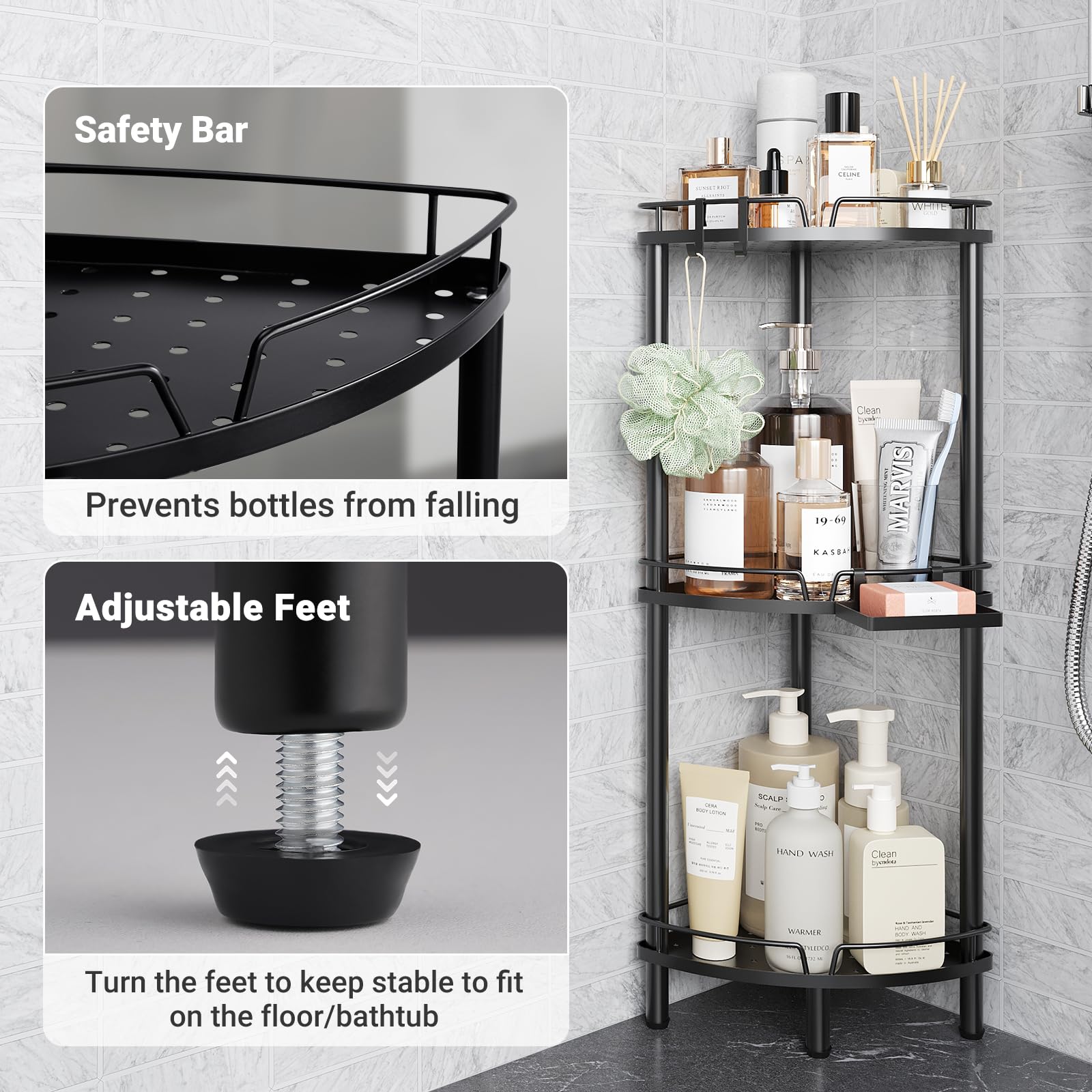 ELYKEN secure side rails prevent bottles from slipping during use