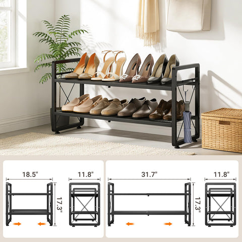 ELYKEN adjustable-height design accommodates different shoe sizes and arrangements.