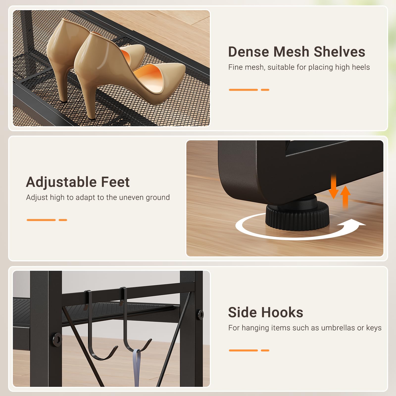 ELYKEN indoor and outdoor ready shoe rack near entryways