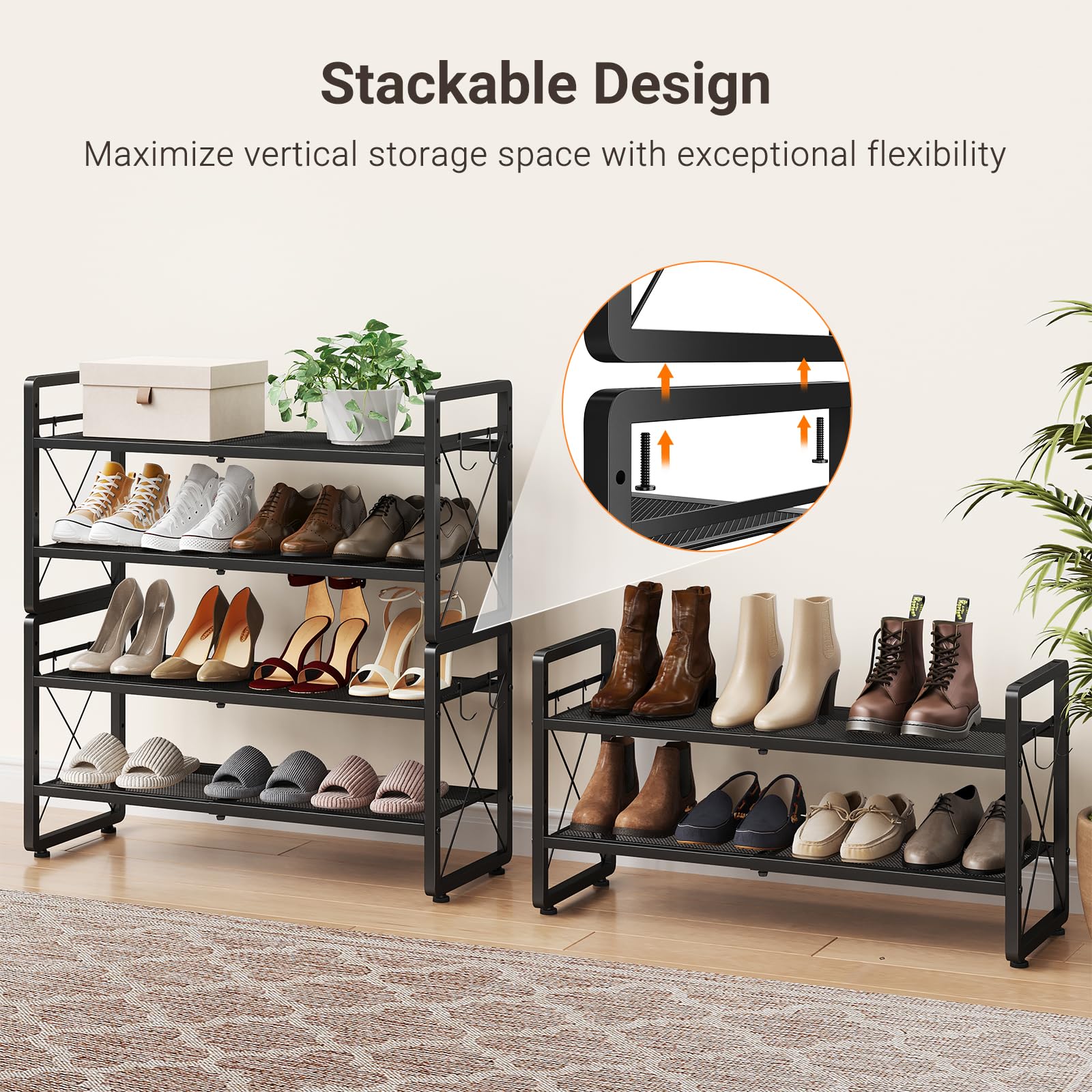 ELYKEN side hooks offer convenient spots for keys and small items.