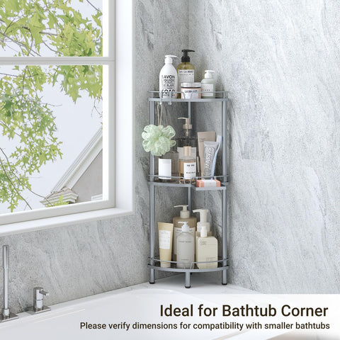 ELYKEN shower caddy easy-assembly design swaps drilling for quick setup.