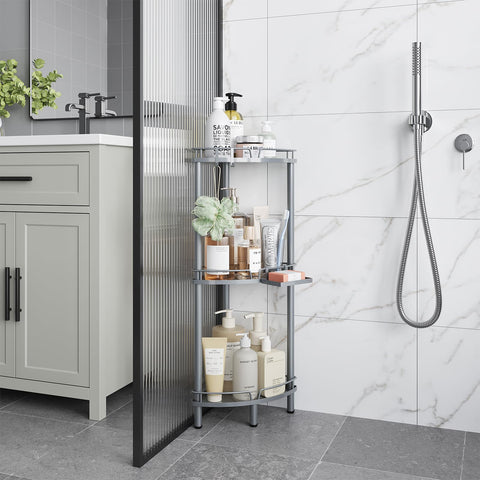 ELYKEN shower caddy rustproof metal resists humidity for long-lasting bathroom organization.