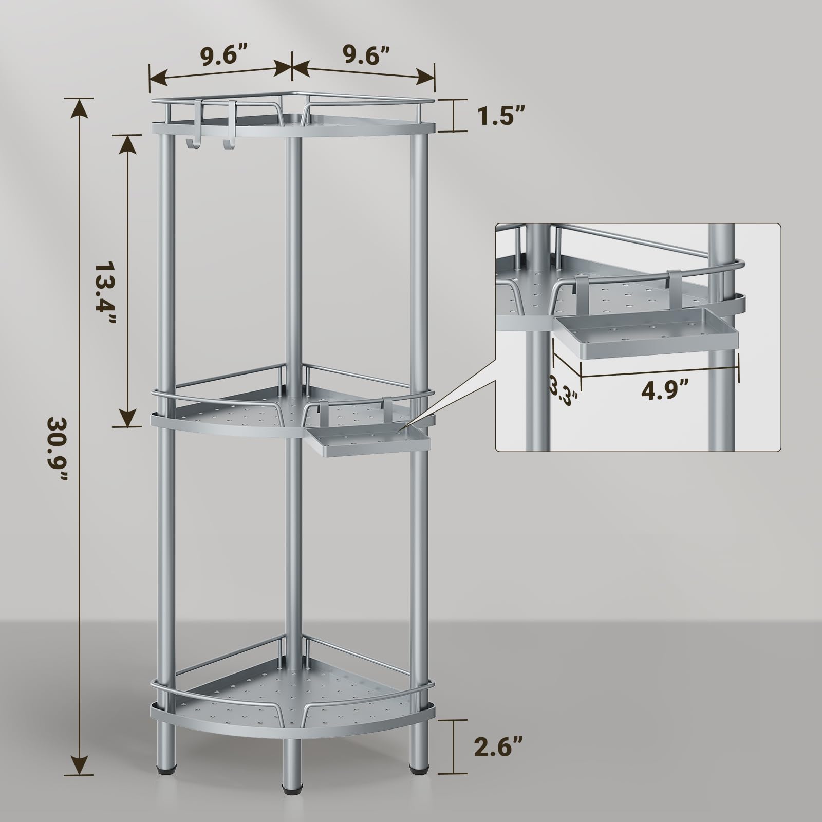 ELYKEN shower caddy soap holder keeps soap dry and within easy reach.
