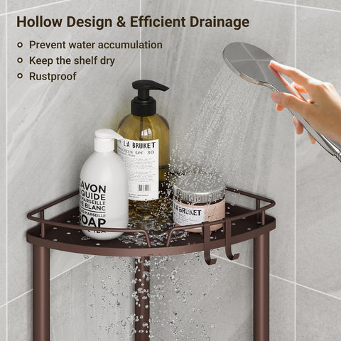 ELYKEN soap holder and hooks provide convenient hanging for razors and sponges.