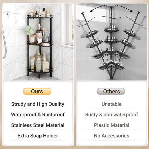 ELYKEN soap holder keeps bath essentials dry and accessible