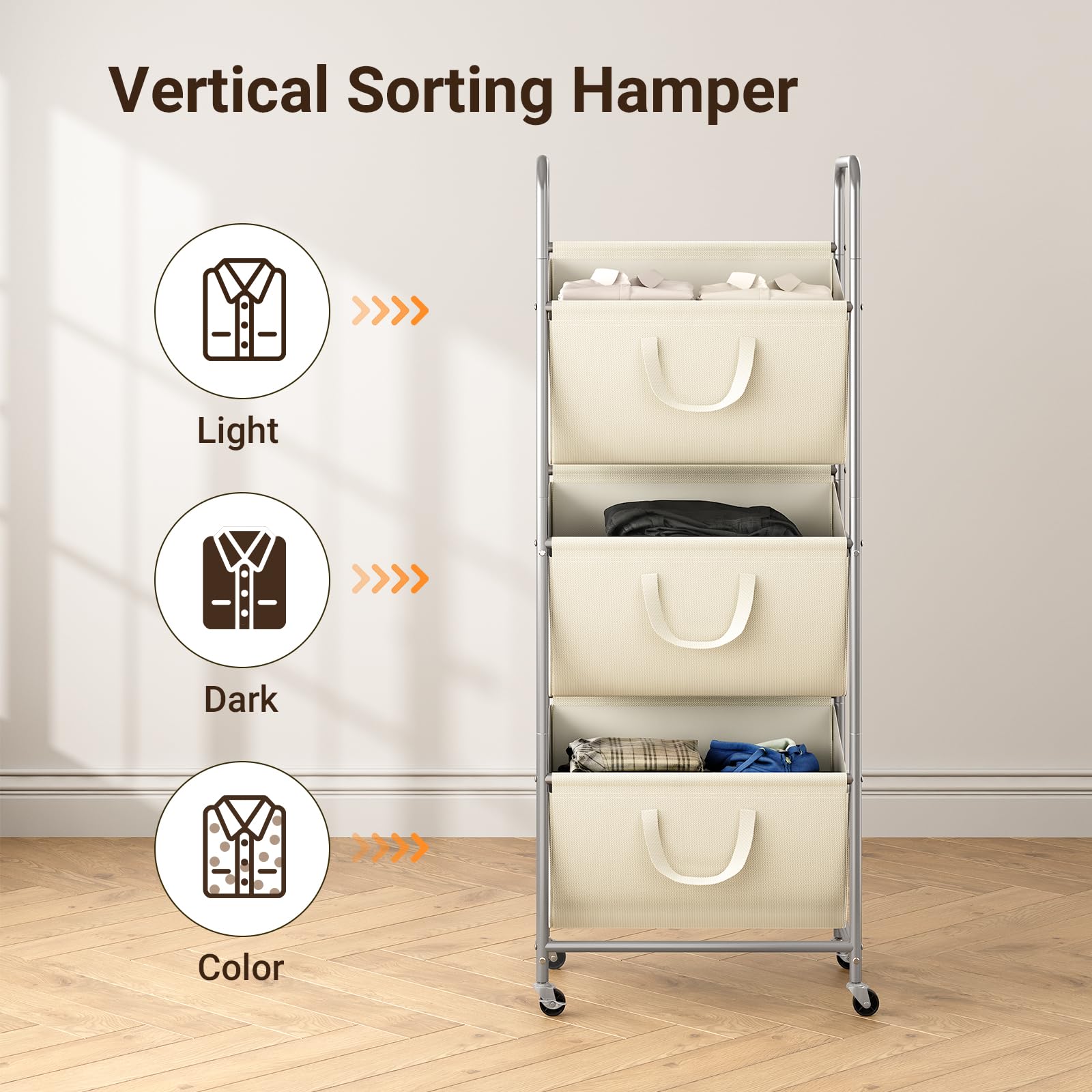 ELYKEN wide bag openings simplify loading and unloading clothing items.