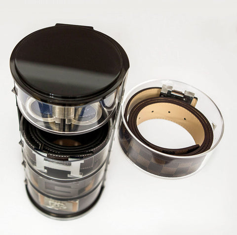 ELYPRO stackable acrylic unit expands vertical belt and accessory storage