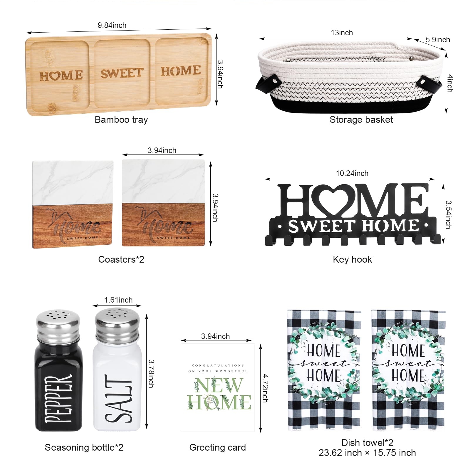 Elysirise towels and coasters create a cozy kitchen welcome