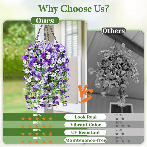 Elyum hanging faux flowers 24 inches add lush vertical interest