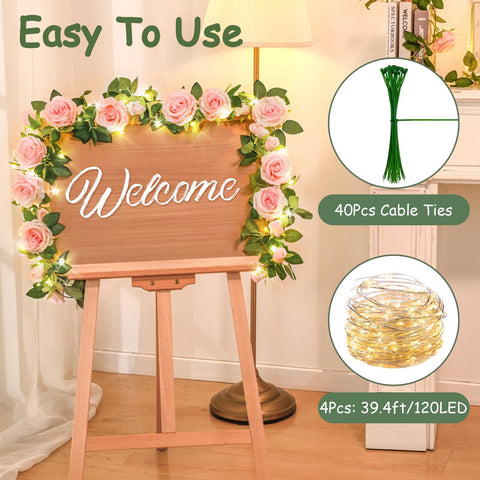 Elyum lighted rose garland ideal for arches and photo backdrops.