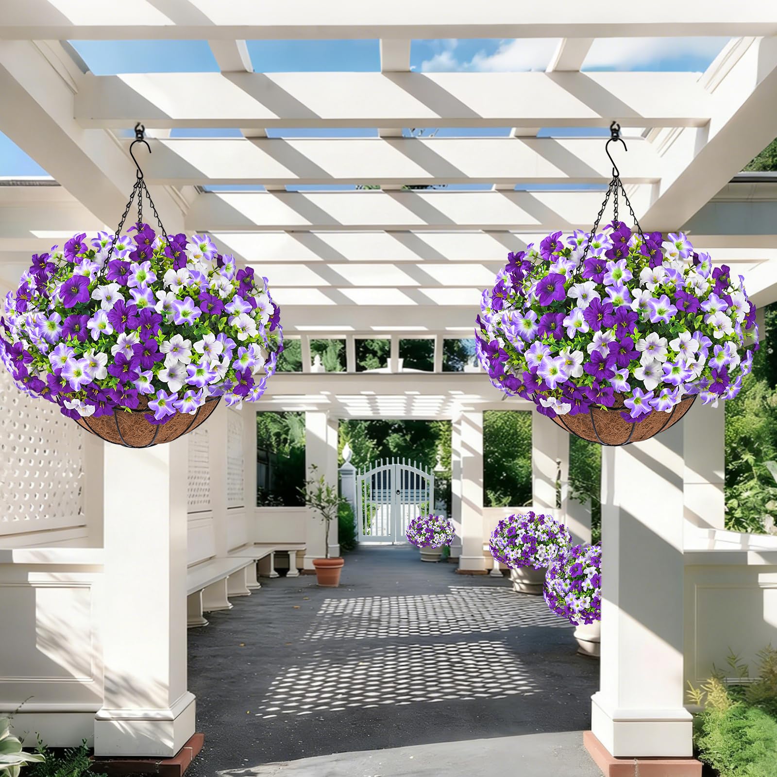 Elyum porch and front door decor with lifelike blooms.