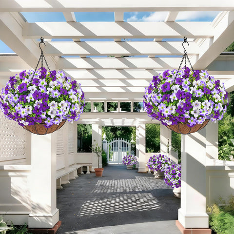 Elyum porch and front door decor with lifelike blooms.