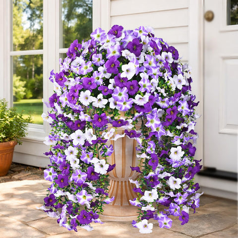 Elyum outdoor realistic morning glory two-pack blooms for porch decor