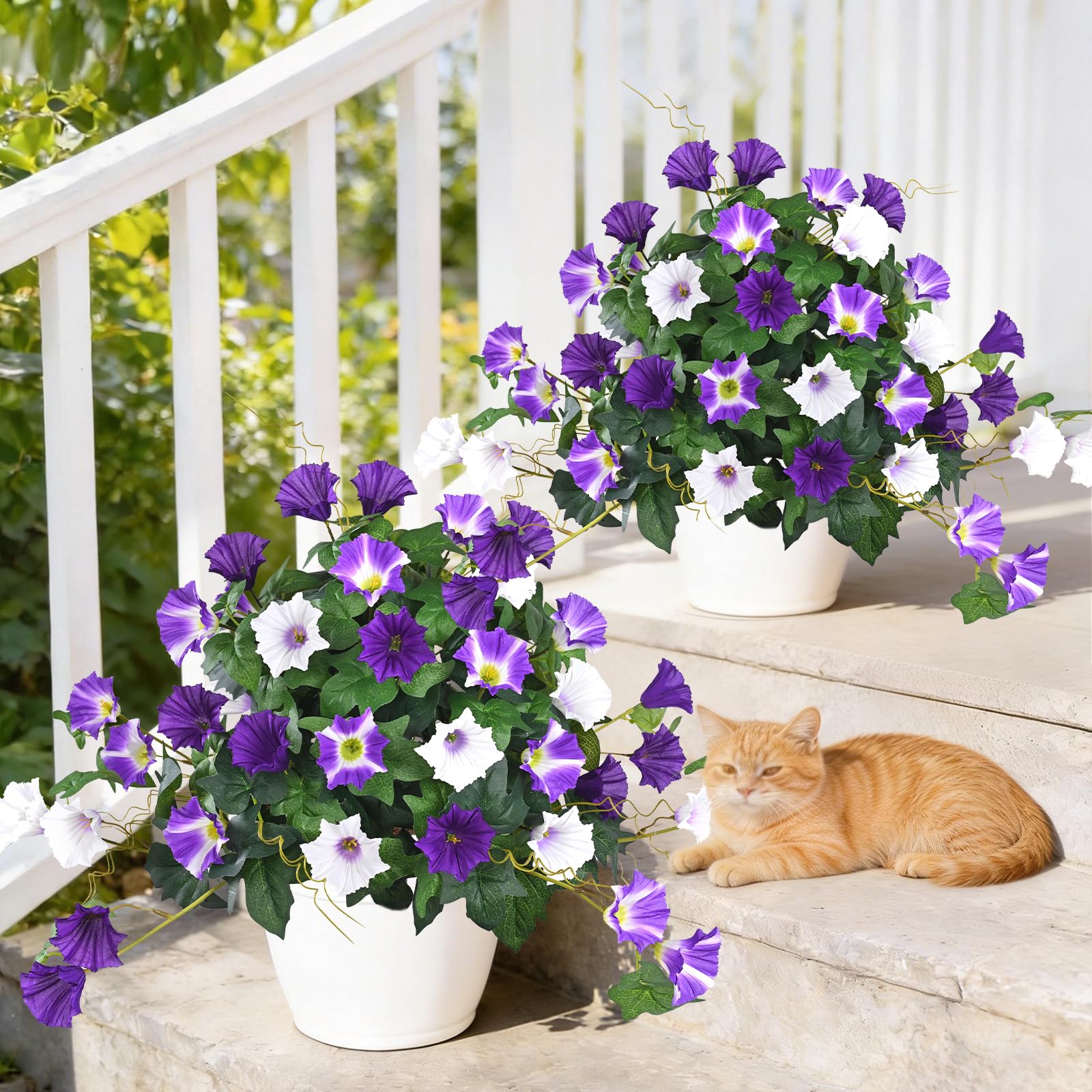 Elyum porch and entryway styling with purple blooms
