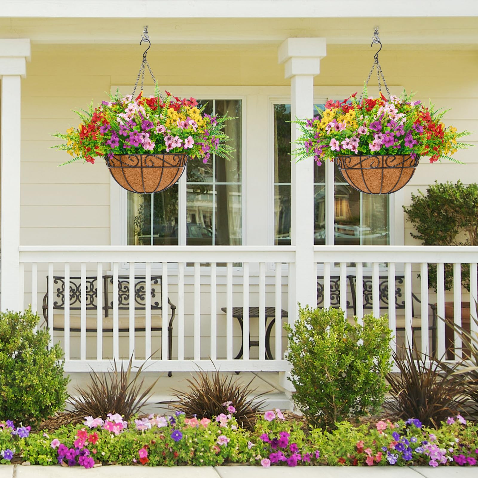 Elyum stylish porch decor idea with mixed blooms