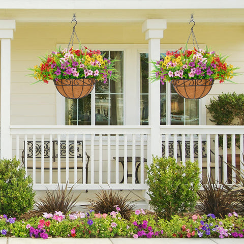 Elyum stylish porch decor idea with mixed blooms